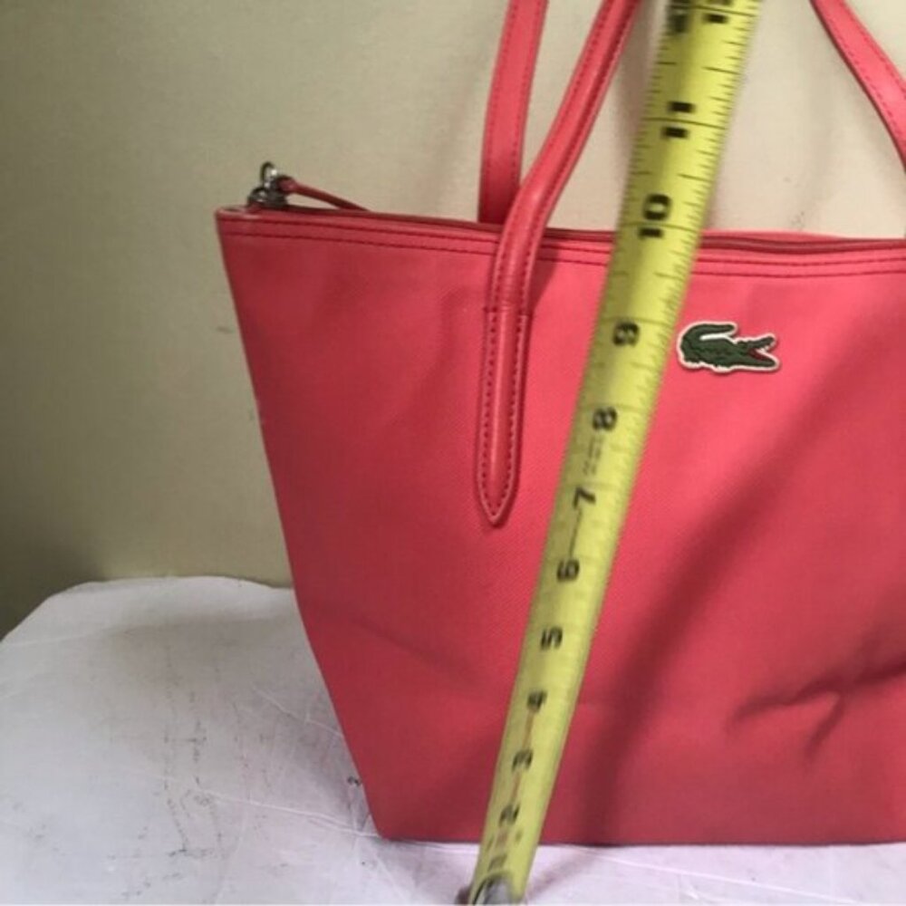 Lacoste L.12.12 Medium Tote Bag Coated Canvas Zip Top Shoulder bag Travel Preppy - Picture 9 of 16